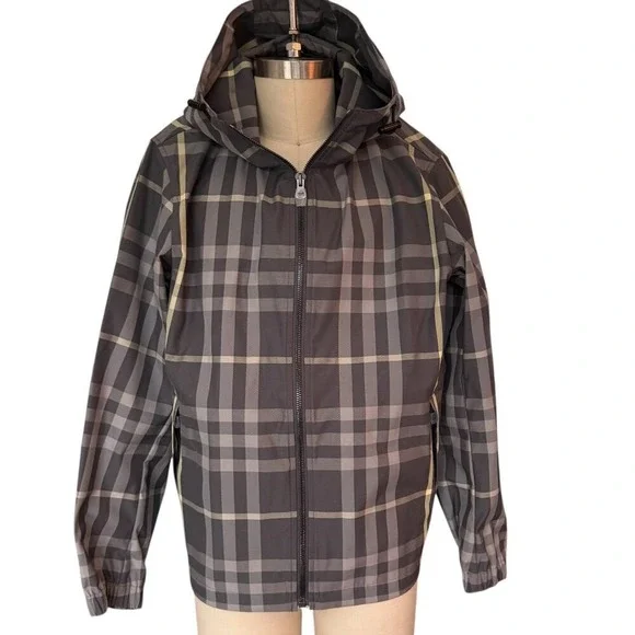Burberry Men's STANFORD Checked Hooded Jacket, Coat, Authentic, 8084224, XL